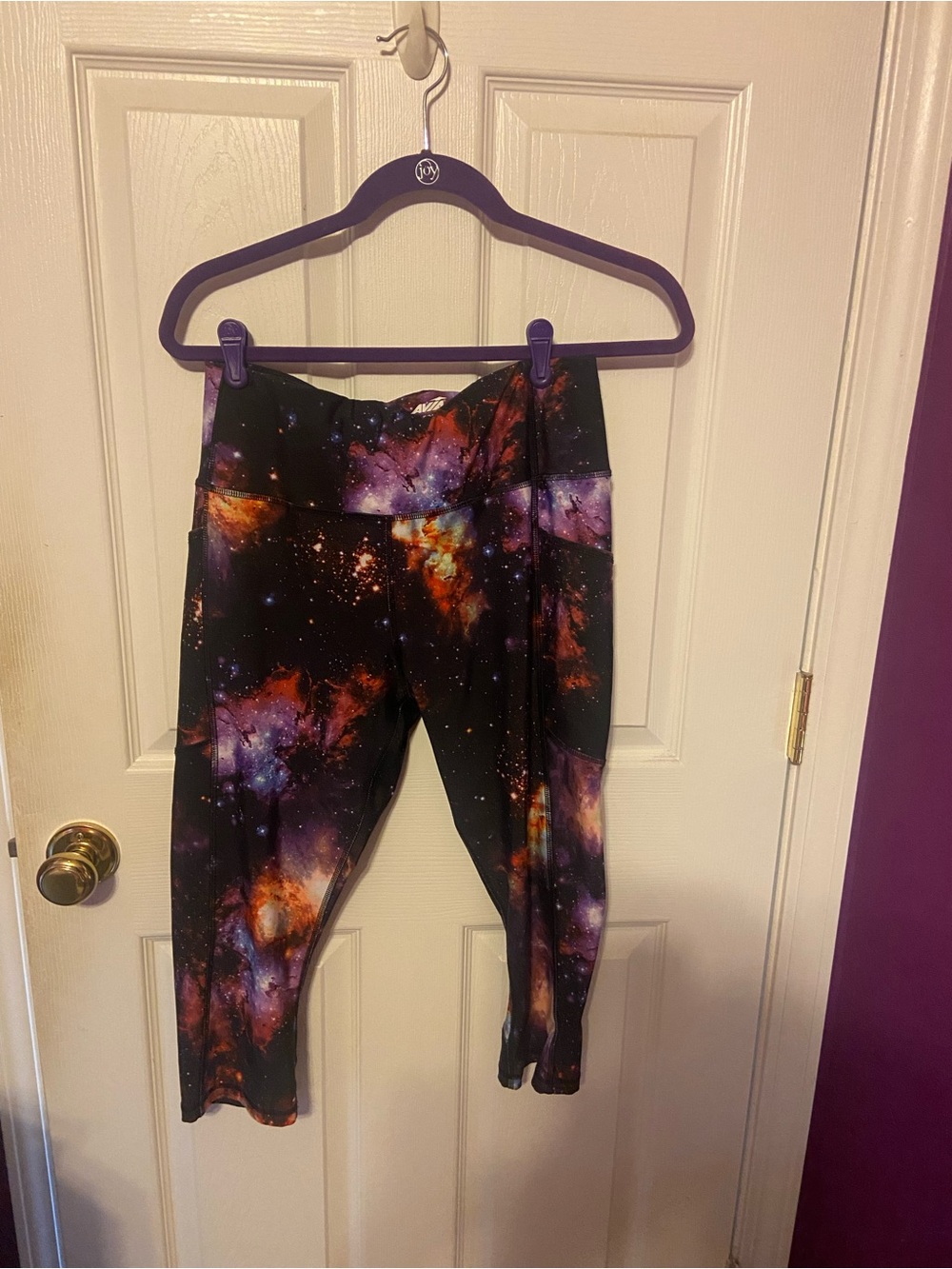 Avia Galaxy-Print  Leggings in Purple and Orange